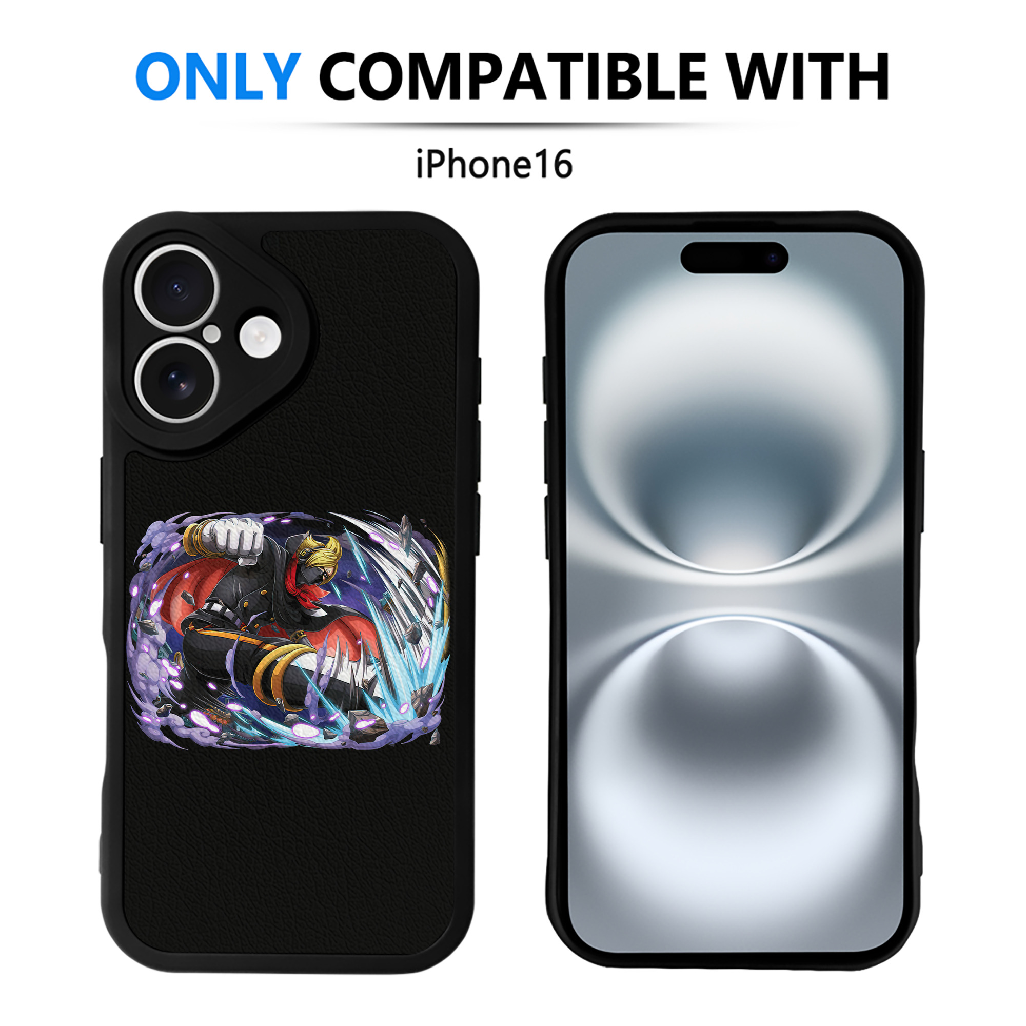 （画像用） ワンピース ロロノア・ゾロ ONE PIECE Roronoa Zoro 【iPhone 16シリーズ対応】シリコンスマホケース（レザー調） 材質：シリコン